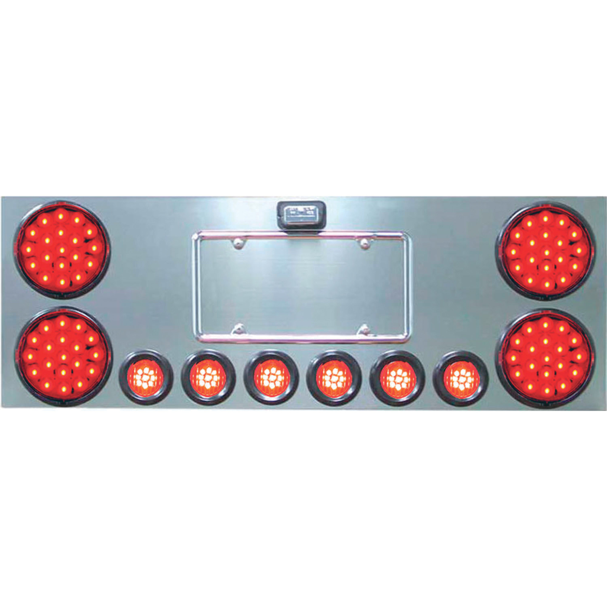 Trux Accessories Center Panel Back Plate, 4 x 4in. LED Lights and 6 x 2in. LED Lights, Model# TU-9001L